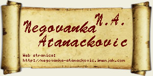 Negovanka Atanacković vizit kartica